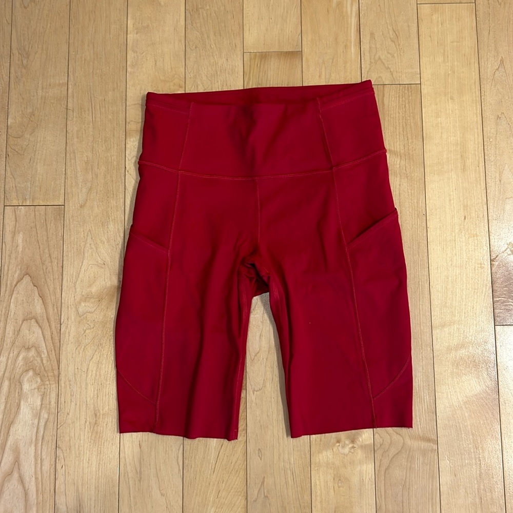LuluLemon red biker shorts